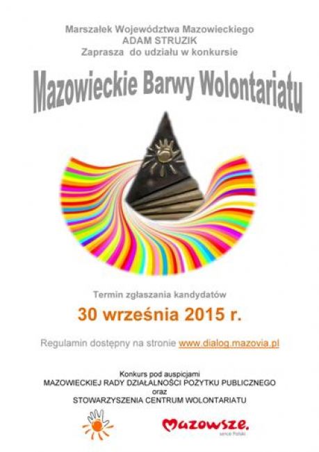 Konkurs ?Mazowieckie Barwy Wolontariatu? po raz czwarty na Mazowszu